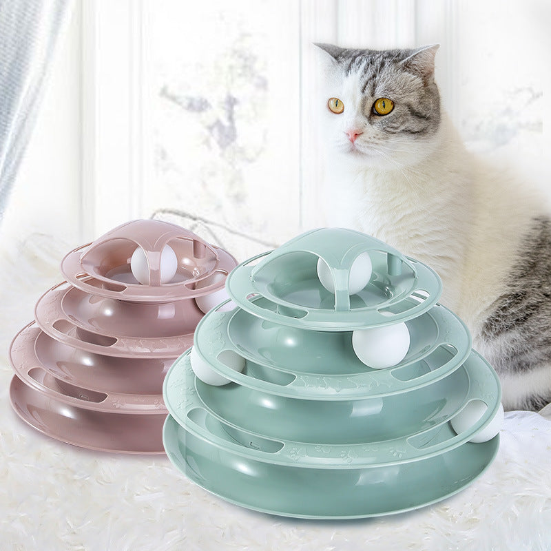 Cat Turntable Spot Wholesale Cat Interactive Toys Four Layers - Mubimart -  