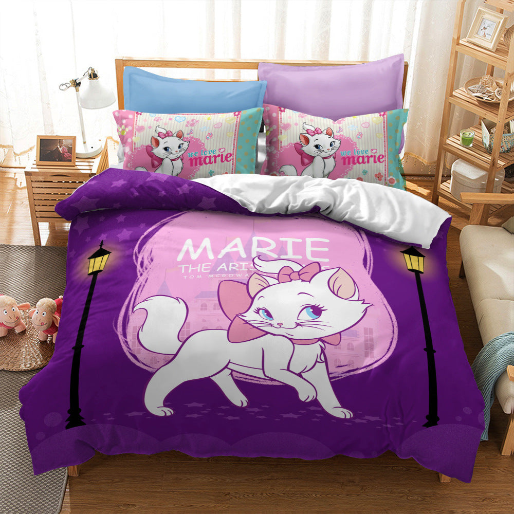 Cat print bed sheet - Mubimart -  