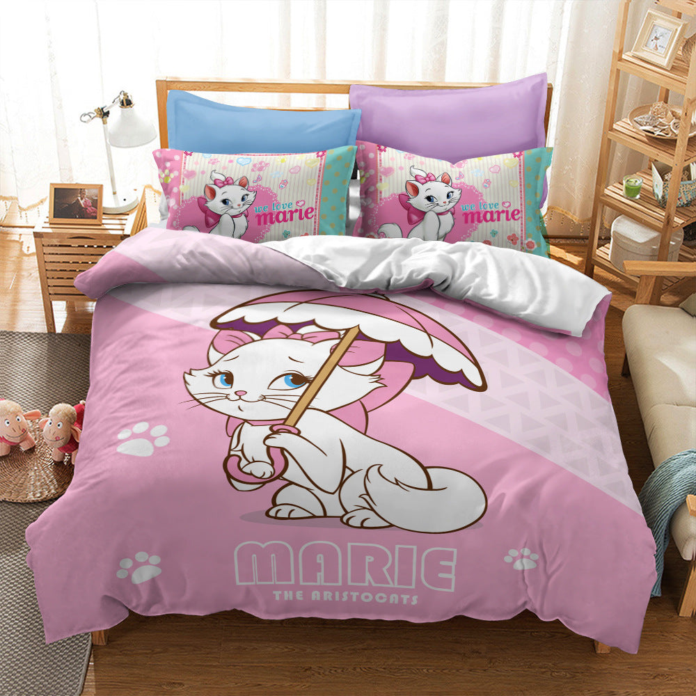 Cat print bed sheet - Mubimart -  