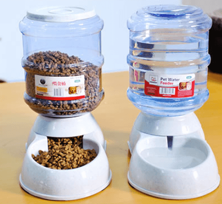 Cats Dogs Automatic Pet Feeder Drinking Water Fountains Large Capacity Plastic Pets Dog Food Bowl Water Dispenser - Mubimart