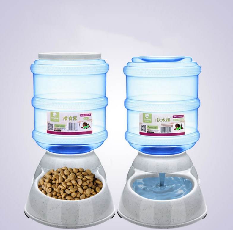 Cats Dogs Automatic Pet Feeder Drinking Water Fountains Large Capacity Plastic Pets Dog Food Bowl Water Dispenser - Mubimart