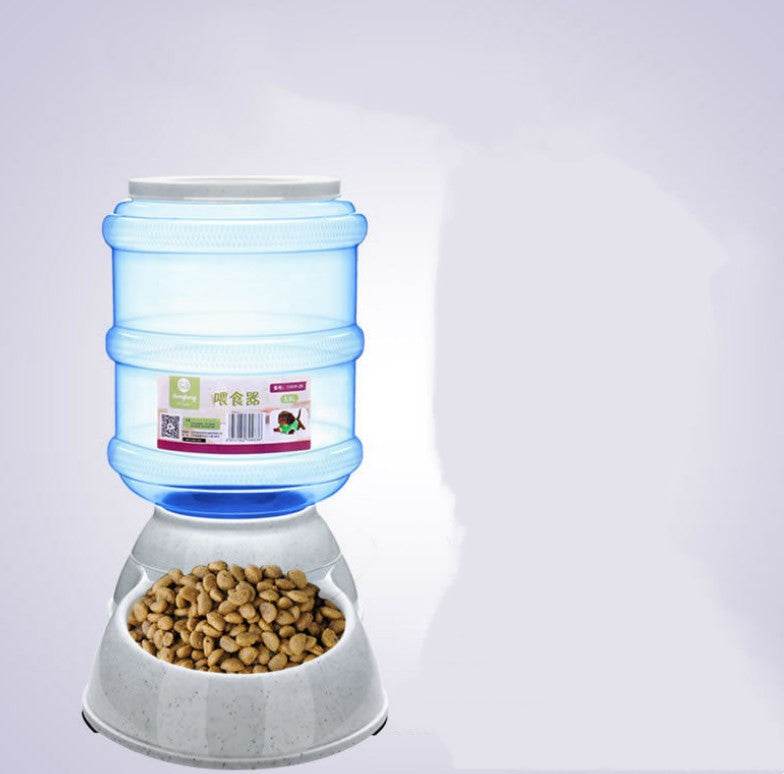 Cats Dogs Automatic Pet Feeder Drinking Water Fountains Large Capacity Plastic Pets Dog Food Bowl Water Dispenser - Mubimart