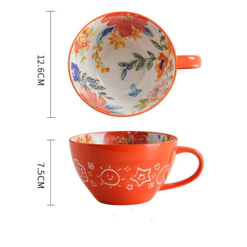 Ceramic Breakfast Mug Microwavable Milk Coffee Mug - Mubimart