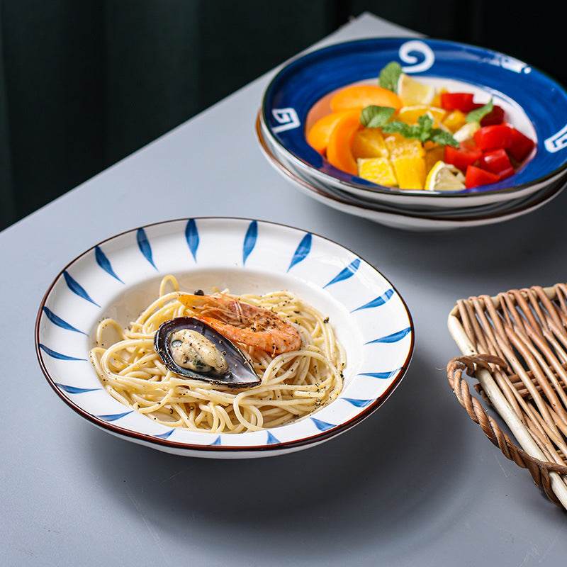 Ceramic Breakfast Plate Round Deep Plate Flat Plate - Mubimart