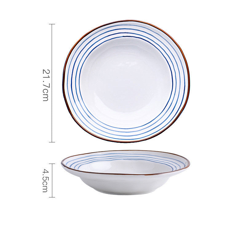 Ceramic Breakfast Plate Round Deep Plate Flat Plate - Mubimart -  