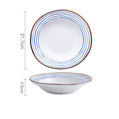 Ceramic Breakfast Plate Round Deep Plate Flat Plate - Mubimart -  