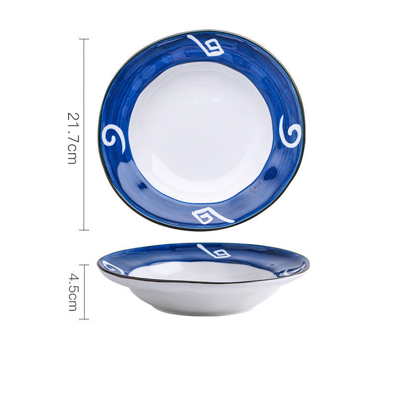 Ceramic Breakfast Plate Round Deep Plate Flat Plate - Mubimart -  