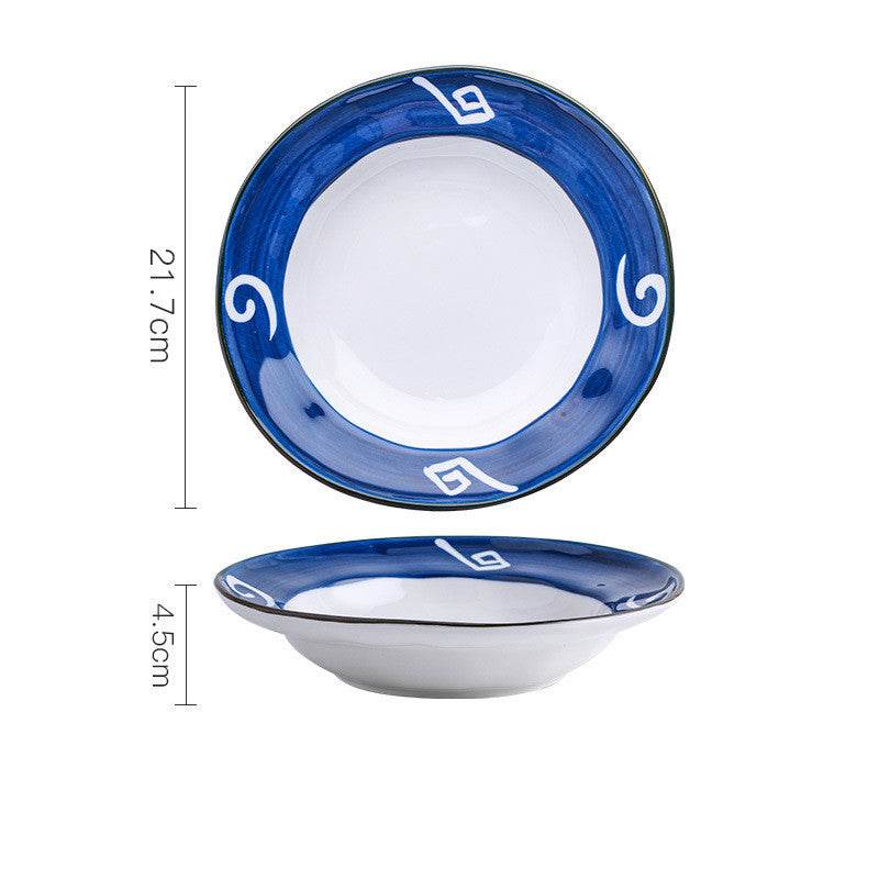 Ceramic Breakfast Plate Round Deep Plate Flat Plate - Mubimart