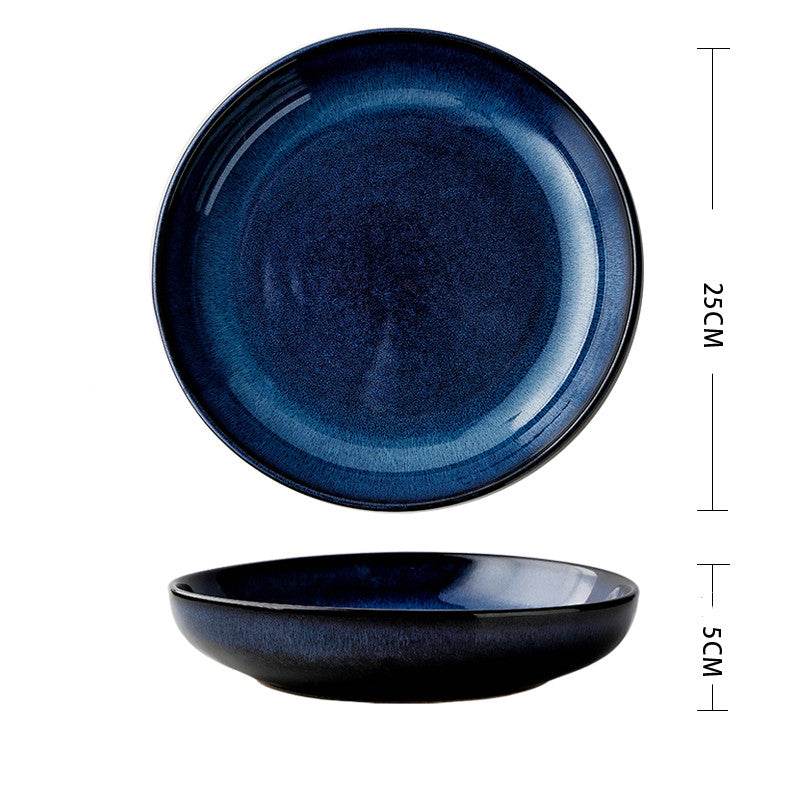 Ceramic Deep Plate Round Dinner Plate Soup Plate - Mubimart