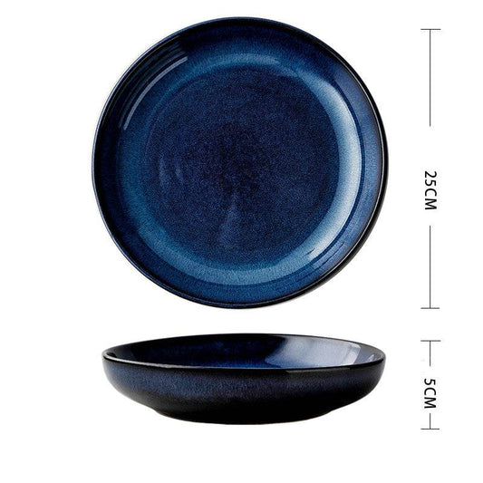 Ceramic Deep Plate Round Dinner Plate Soup Plate - Mubimart