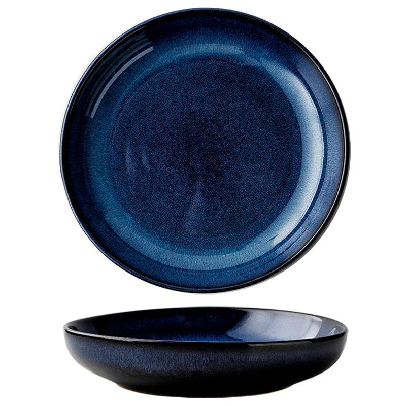 Ceramic Deep Plate Round Dinner Plate Soup Plate - Mubimart