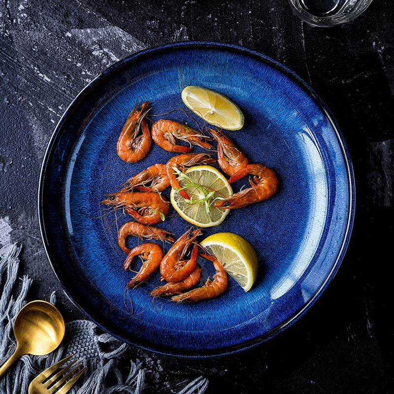 Ceramic Deep Plate Round Dinner Plate Soup Plate - Mubimart