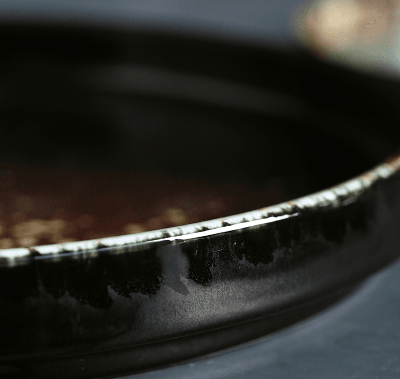 Ceramic Flat Plate Shallow Plate Creative Round Steak Plate Western Pasta Plate Home Fruit Salad - Mubimart