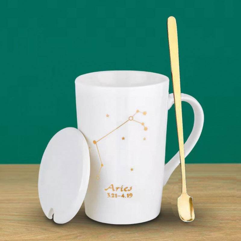 Ceramic Mug Mug Coffee Cup With Lid - Mubimart