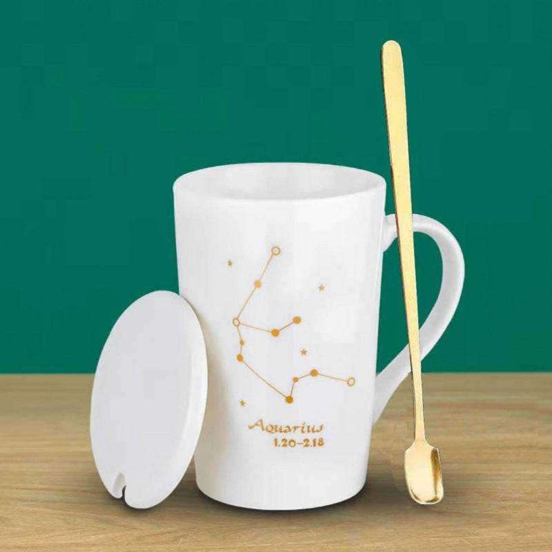 Ceramic Mug Mug Coffee Cup With Lid - Mubimart