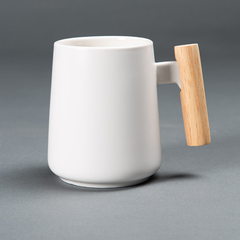 Ceramic Mug With Wooden Handle Mug Coffee Cup - Mubimart -  