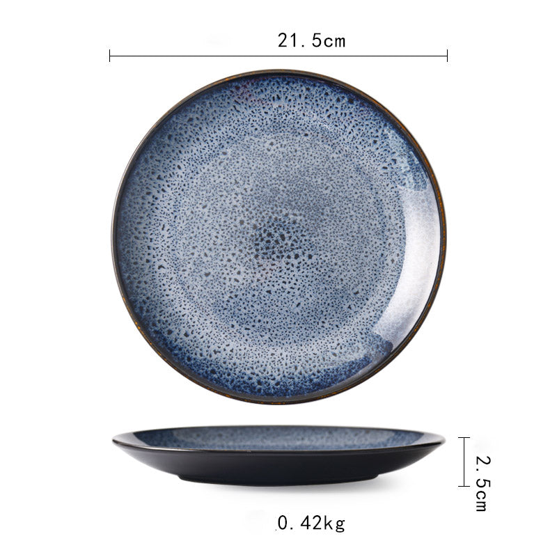 Ceramic Plate Flat Plate Creative Dish Plate Japanese Vintage Tableware - Mubimart -  