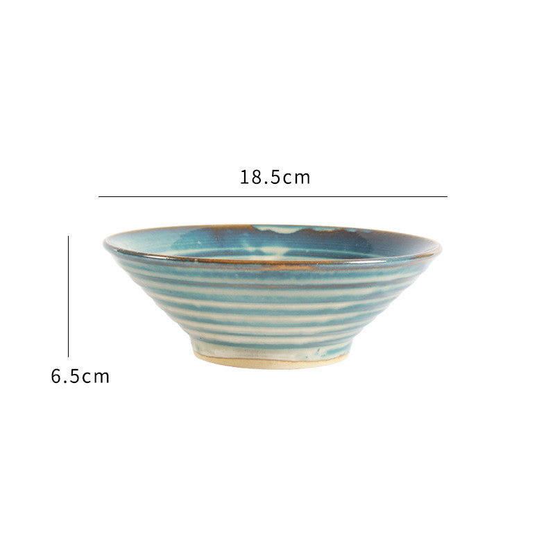 Ceramic Soup Bowl and Bamboo Hat Bowl - Mubimart -  