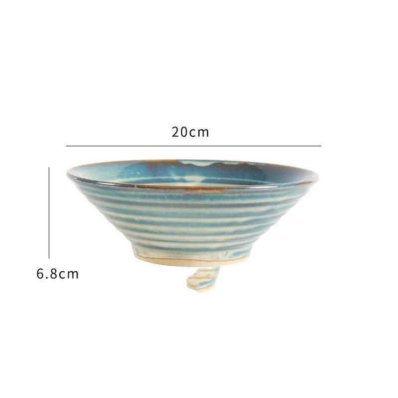 Ceramic Soup Bowl and Bamboo Hat Bowl - Mubimart -  