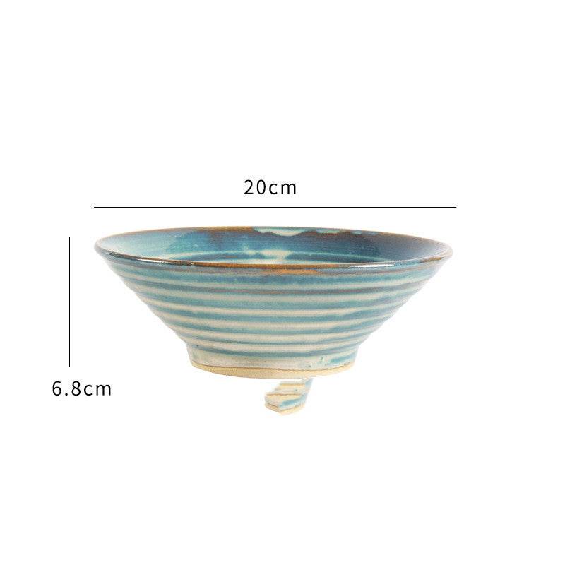 Ceramic Soup Bowl and Bamboo Hat Bowl - Mubimart