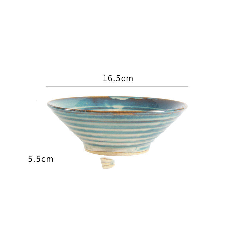 Ceramic Soup Bowl and Bamboo Hat Bowl - Mubimart -  