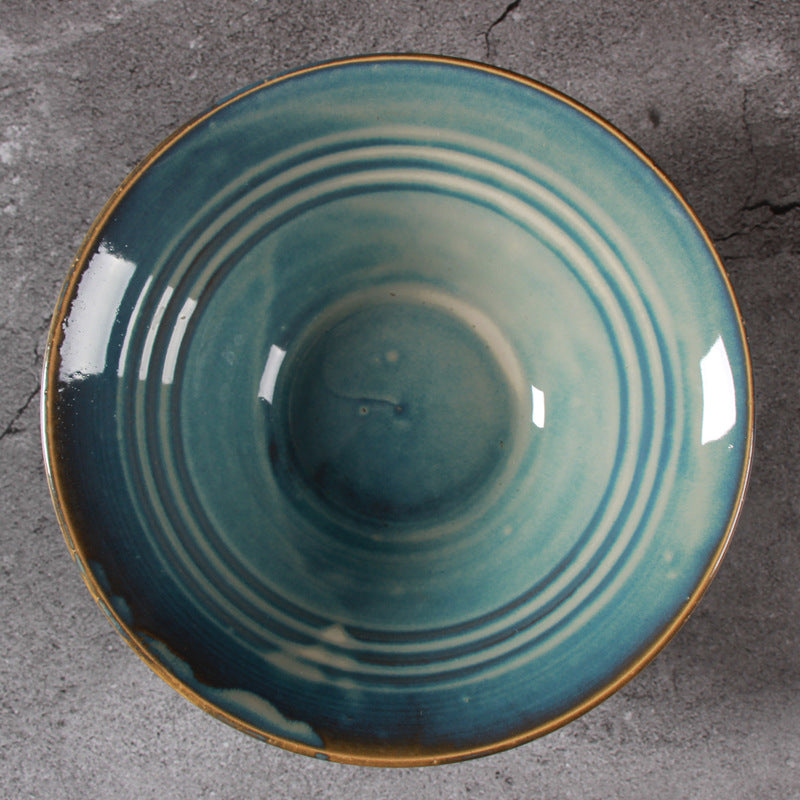 Ceramic Soup Bowl and Bamboo Hat Bowl - Mubimart - Soup bowl 