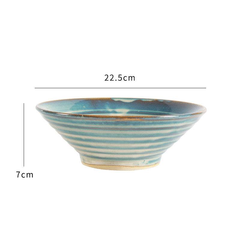 Ceramic Soup Bowl and Bamboo Hat Bowl - Mubimart