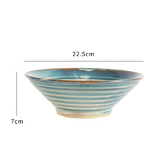 Ceramic Soup Bowl and Bamboo Hat Bowl - Mubimart -  