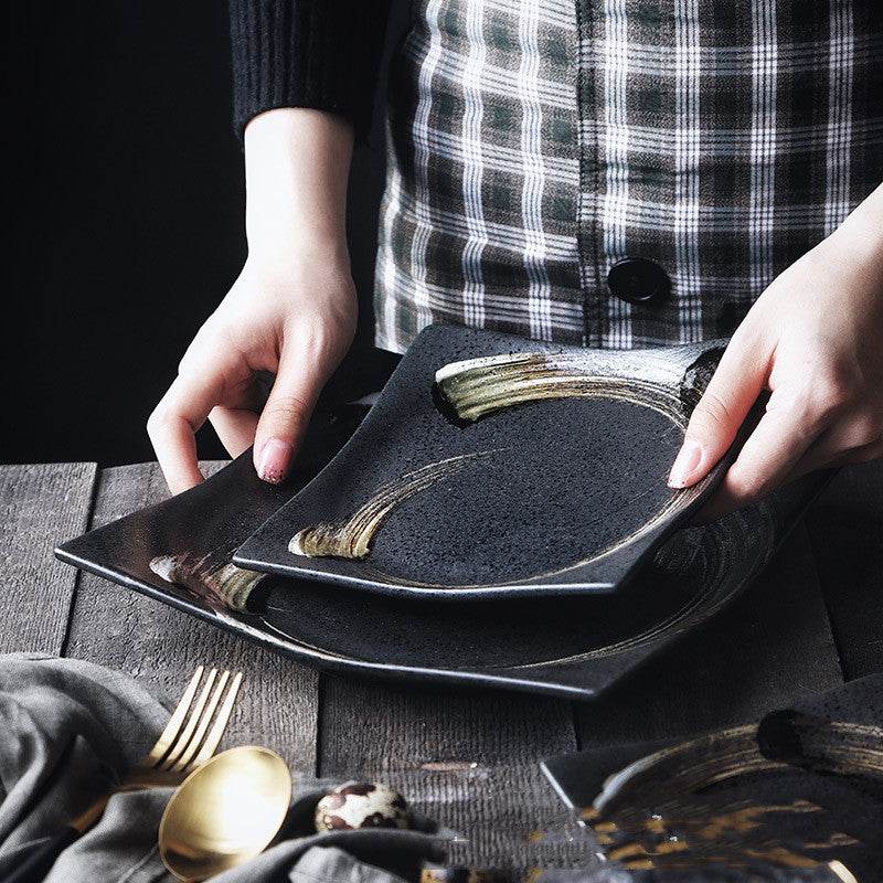 Ceramic Sushi Plate Square Plate Creative Plate Dessert Plate - Mubimart