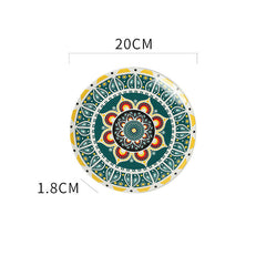 Ceramic plate Bohemian hand-painted plate - Mubimart -  