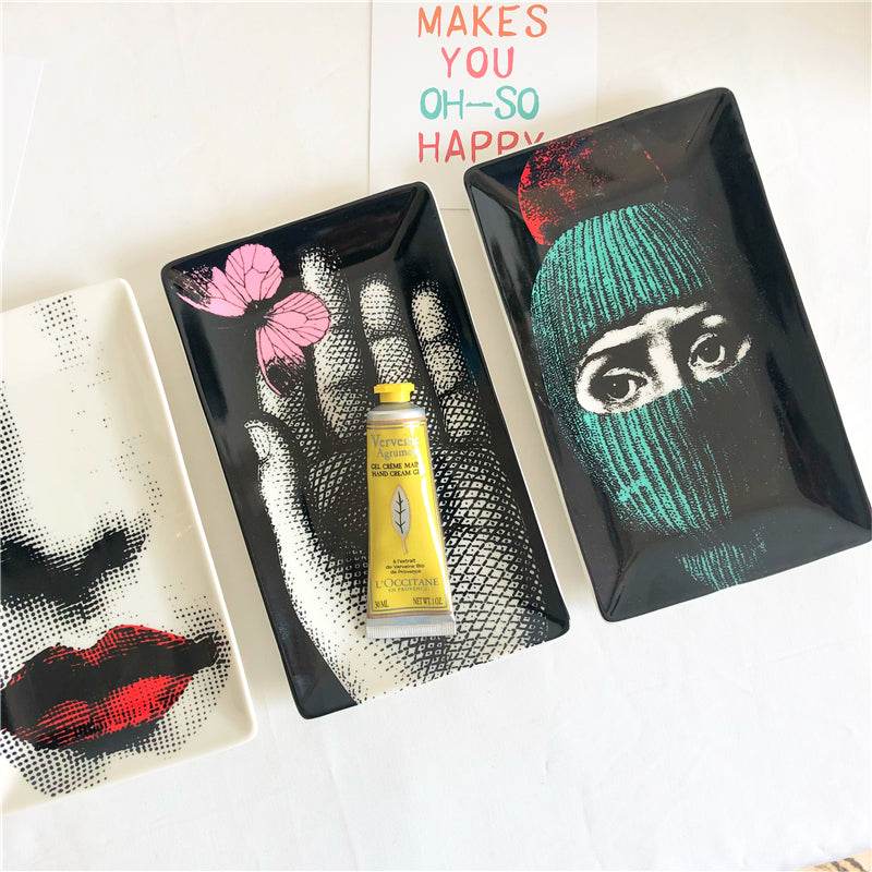 Ceramic storage tray jewelry tray dinner tray - Mubimart