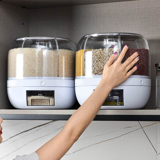 Cereals Storage Box Rotating Separated Sealed Jar - Mubimart