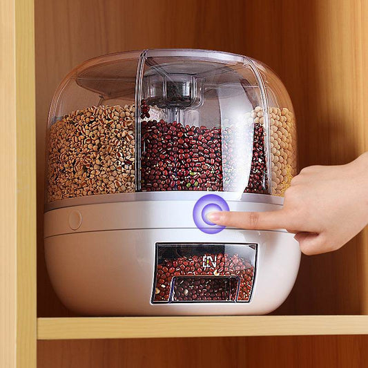 Cereals Storage Box Rotating Separated Sealed Jar - Mubimart