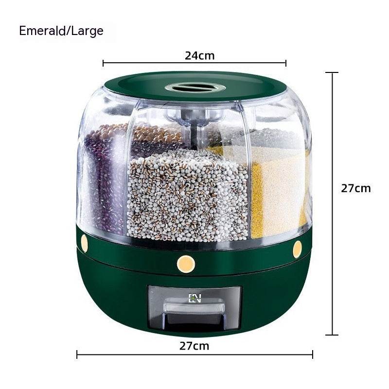 Cereals Storage Box Rotating Separated Sealed Jar - Mubimart