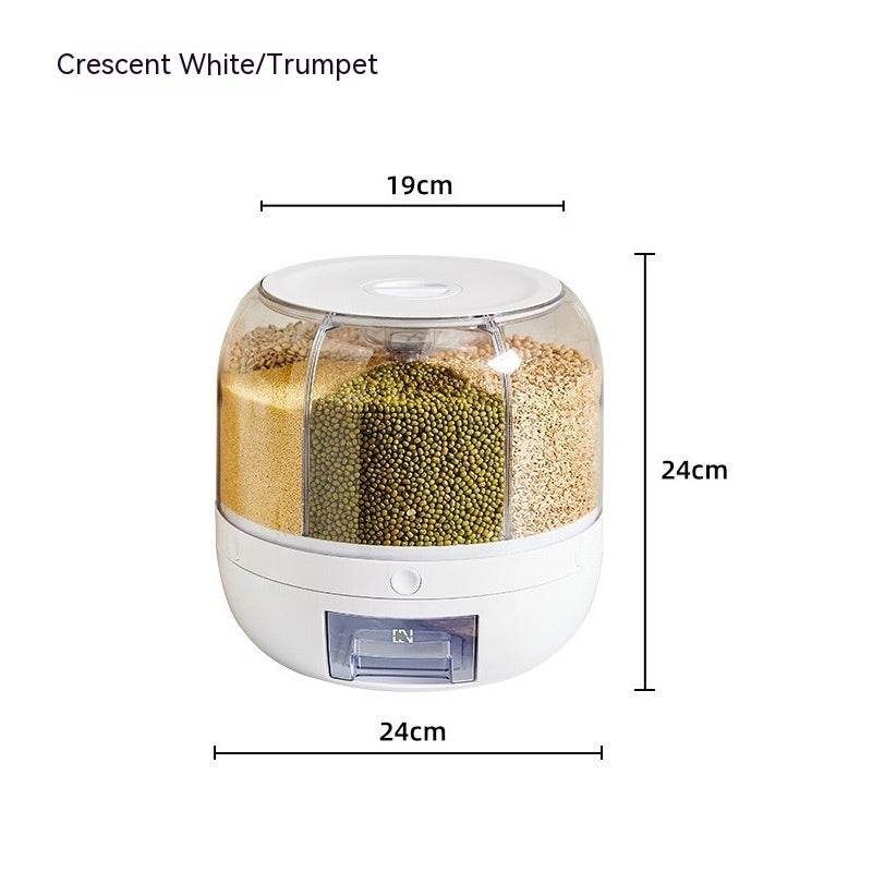 Cereals Storage Box Rotating Separated Sealed Jar - Mubimart