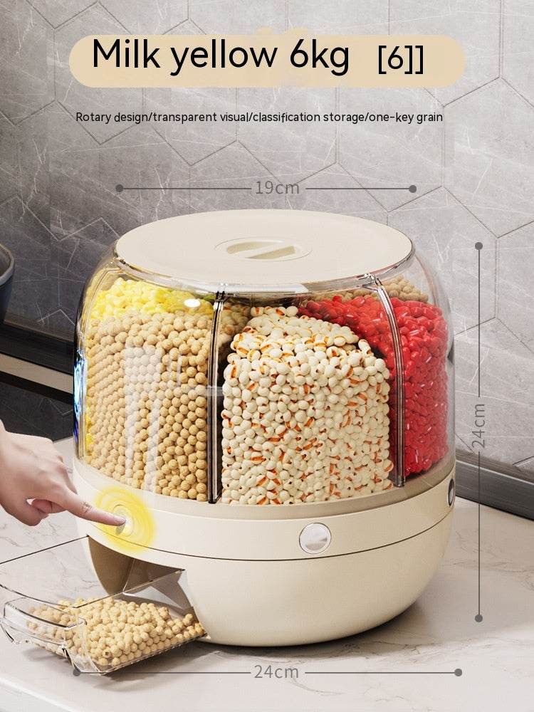 Cereals Storage Box Rotating Separated Sealed Jar - Mubimart