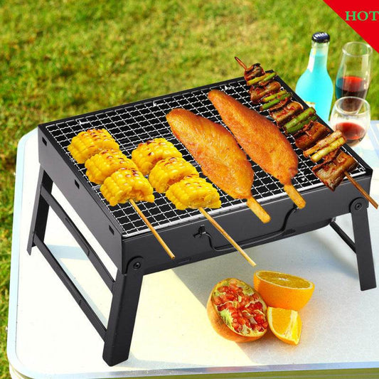 Charcoal Barbecue Rack Outdoor Folding Portable Barbecue Grill Gift - Mubimart