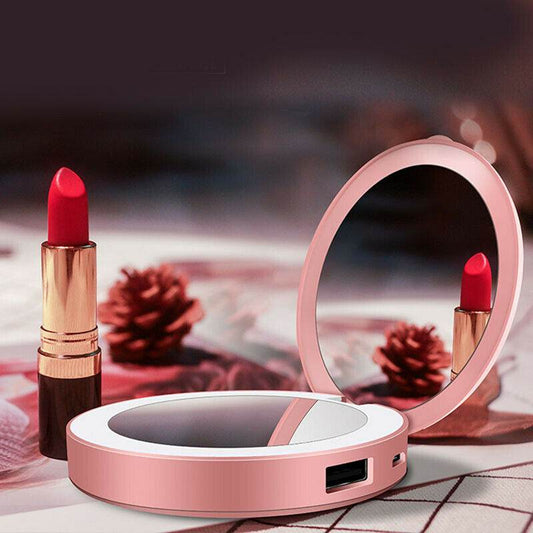Charging treasure makeup mirror with light - Mubimart