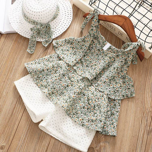 Chiffon Sling Two-piece Suit Cool Girl Suit With Hat - Mubimart