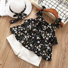 Chiffon Sling Two-piece Suit Cool Girl Suit With Hat - Mubimart - Clothing Set 