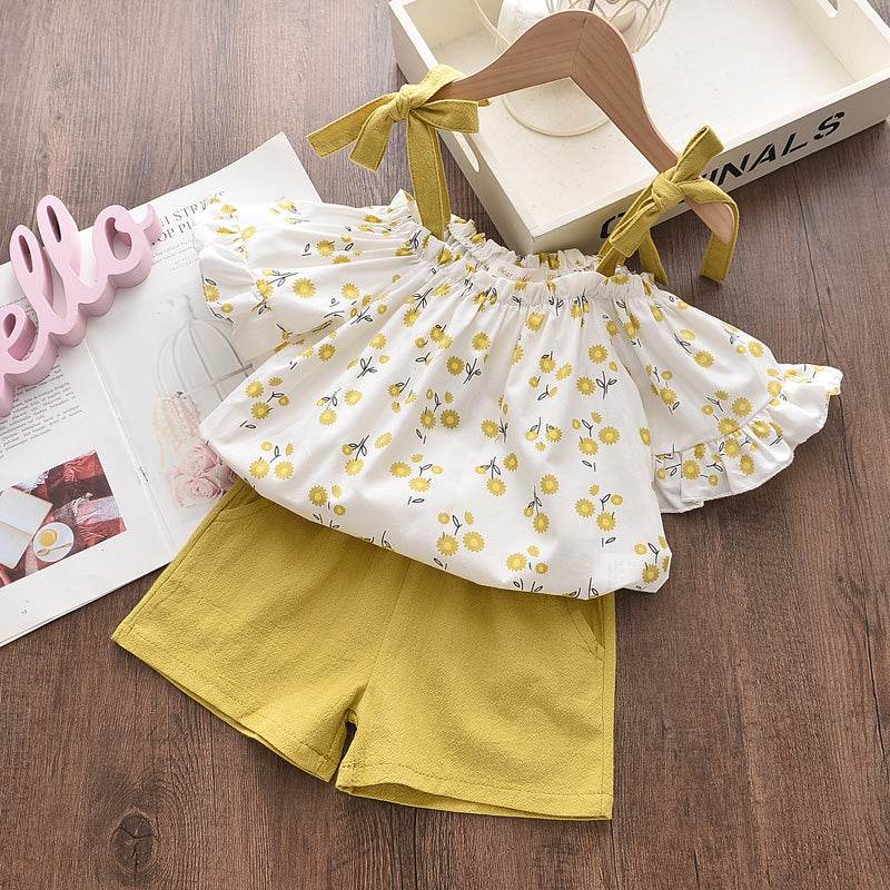 Chiffon Sling Two-piece Suit Cool Girl Suit With Hat - Mubimart