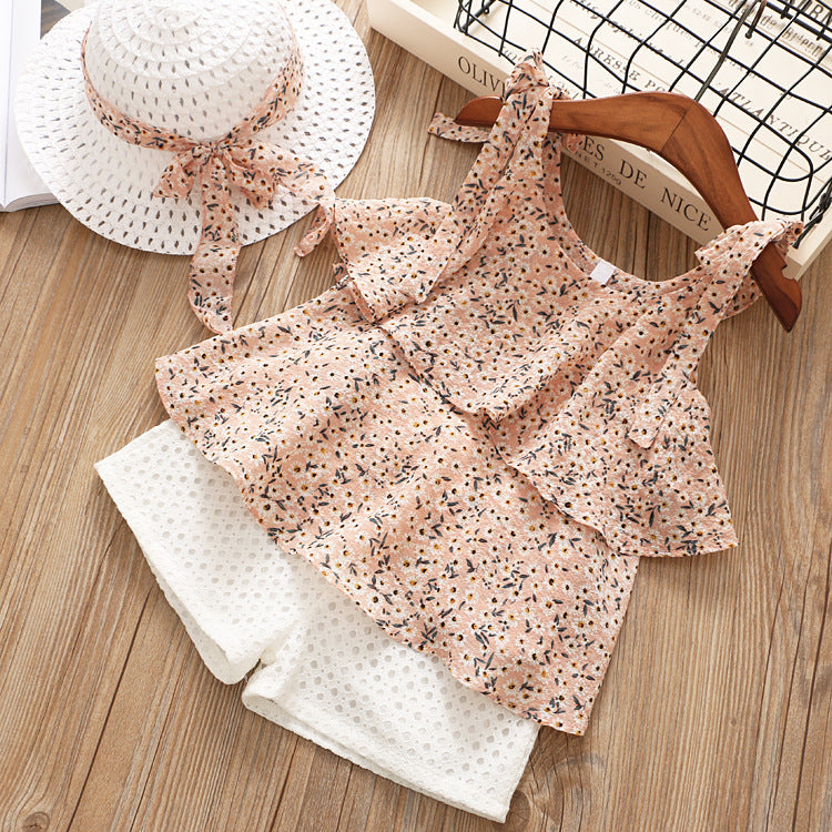 Chiffon Sling Two-piece Suit Cool Girl Suit With Hat - Mubimart -  