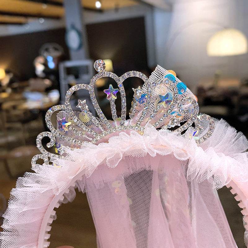 Child Crown Tiara Girl Cute Headband Princess - Mubimart
