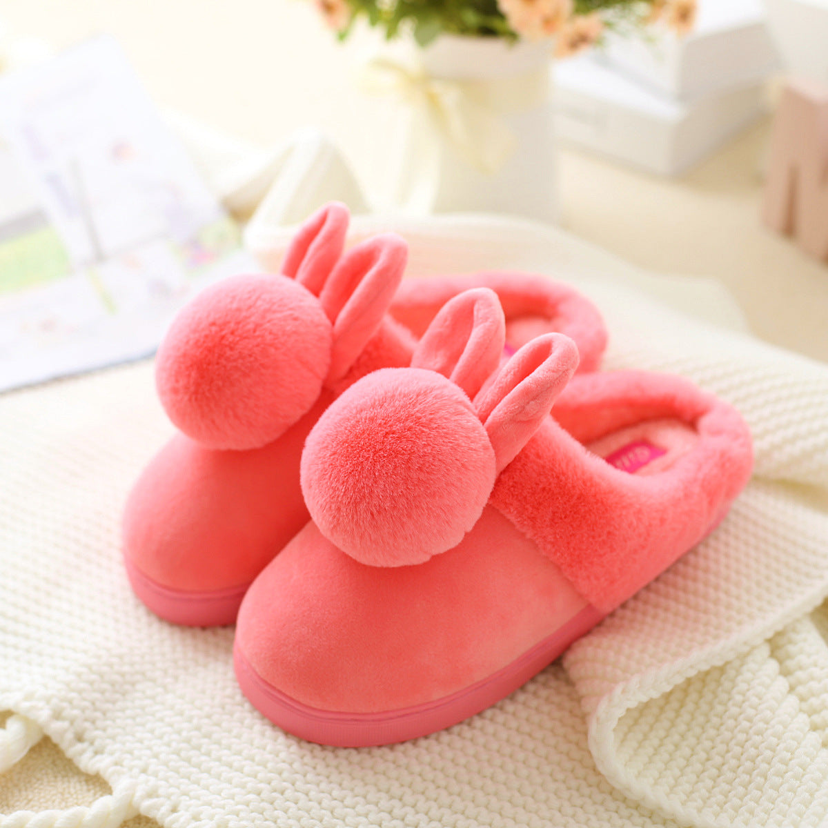 Children'S Cotton Slippers Autumn And Winter Indoor Ball To Keep Warm Girls Cotton Slippers - Mubimart -  