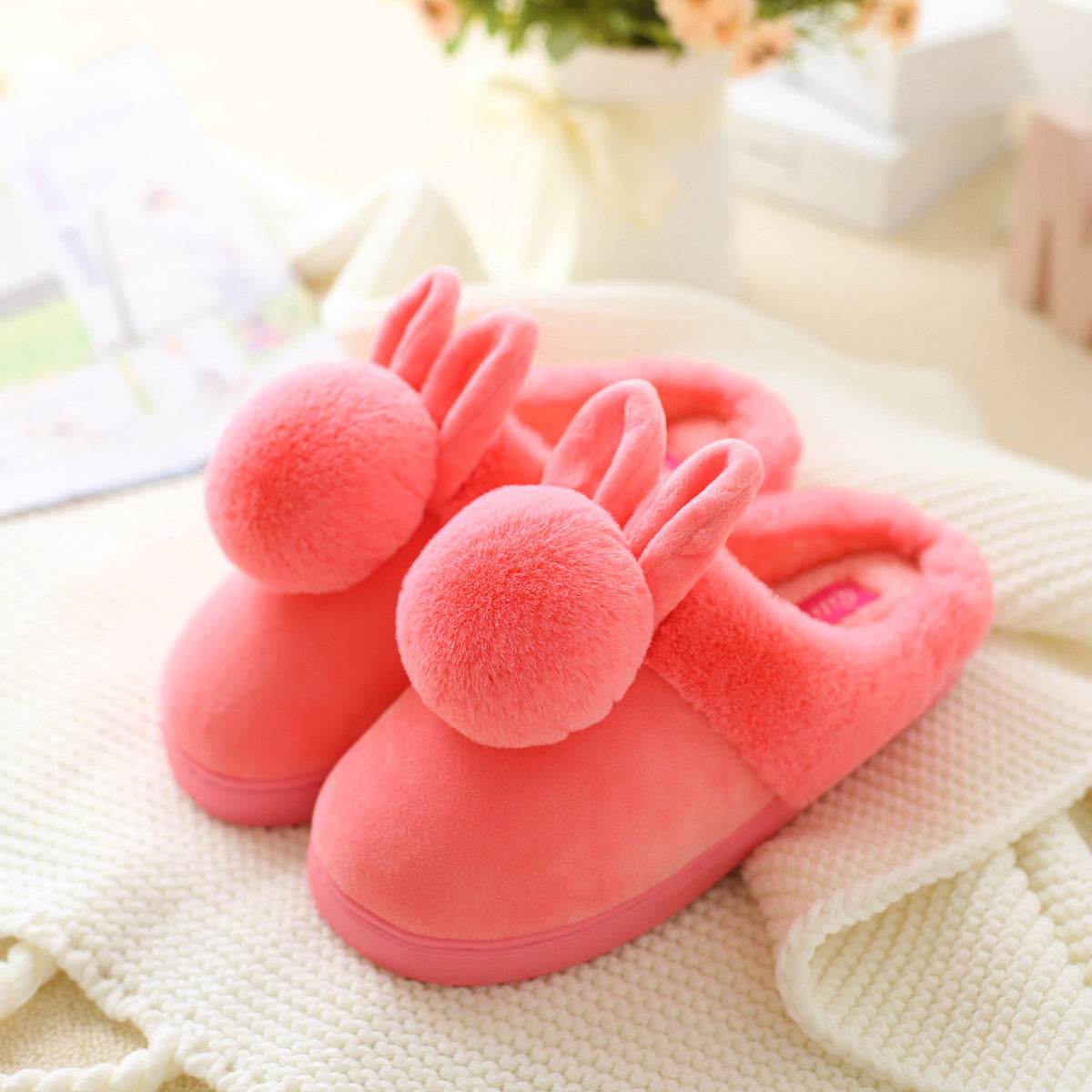 Children'S Cotton Slippers Autumn And Winter Indoor Ball To Keep Warm Girls Cotton Slippers - Mubimart