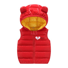 Children Warm Down Vest Autumn Baby Boys Girls Sleeveless Waistcoat Kids Outerwear Vests Children Hooded Jackets - Mubimart -  