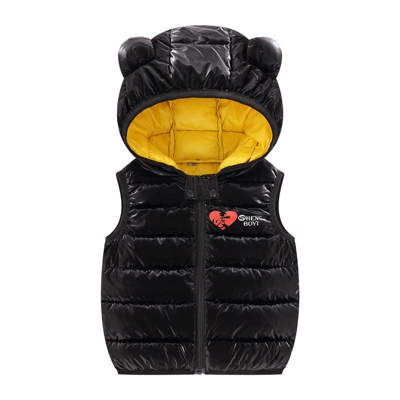 Children Warm Down Vest Autumn Baby Boys Girls Sleeveless Waistcoat Kids Outerwear Vests Children Hooded Jackets - Mubimart -  