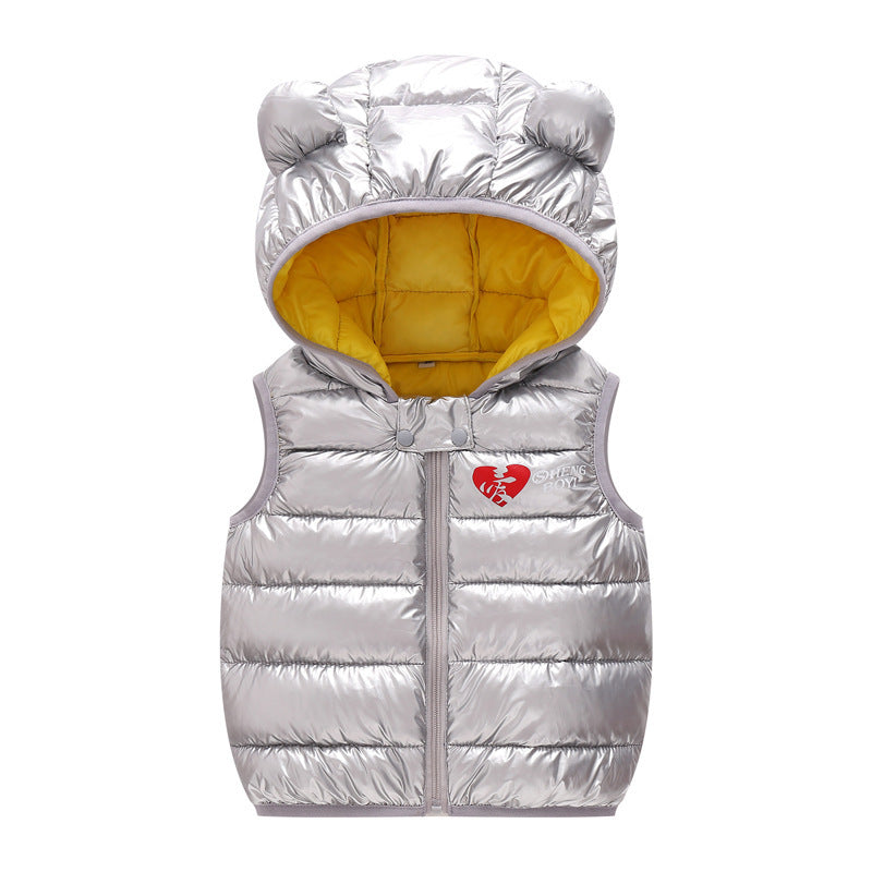 Children Warm Down Vest Autumn Baby Boys Girls Sleeveless Waistcoat Kids Outerwear Vests Children Hooded Jackets - Mubimart -  