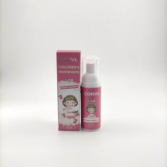 Children brushing Strawberry Flavor Foam Toothpaste for kids - Mubimart