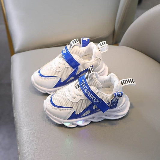 Children's Alphabet Webbing Mesh Breathable Kids Luminous Shoes Casual Sports Shoes - Mubimart